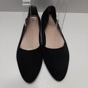 ALDO D'orsay Ballet Flats Slip-On Suede Leather Shoes Black Sz 6.5